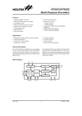 HT6221_07 Datasheet PDF Holtek Semiconductor