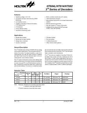HT604L_03 Datasheet PDF Holtek Semiconductor