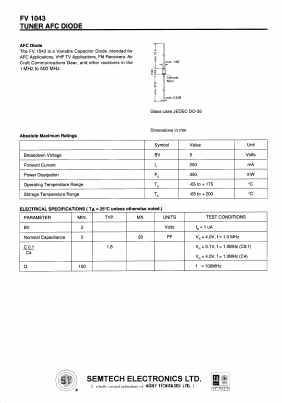 FV1043 Datasheet PDF Honey Technology