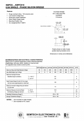 KBPC6005 Datasheet PDF Honey Technology
