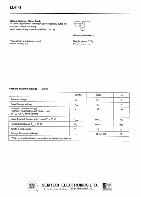 LL4148 Datasheet PDF Honey Technology