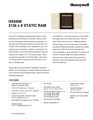 HX6408QNM Datasheet PDF Honeywell International