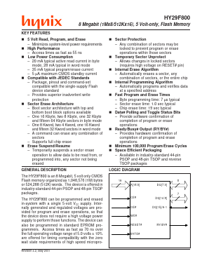 HY29F800 Datasheet PDF Hynix Semiconductor