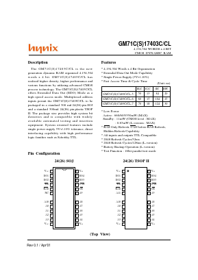 GM71C17403C Datasheet PDF Hynix Semiconductor