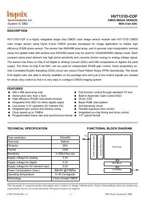 HV7131D-COF Datasheet PDF Hynix Semiconductor