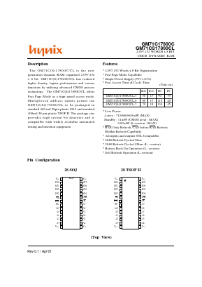 GM71CS17800C-6 Datasheet PDF Hynix Semiconductor