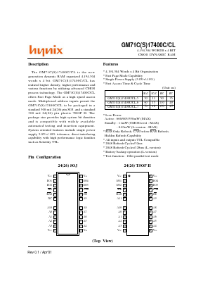 GM71CS17400CLJ-7 Datasheet PDF Hynix Semiconductor