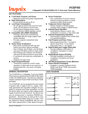 HY29F400TT90 Datasheet PDF Hynix Semiconductor