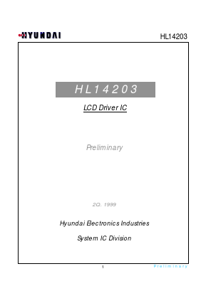 HL14203 Datasheet PDF Hyundai Micro Electronics