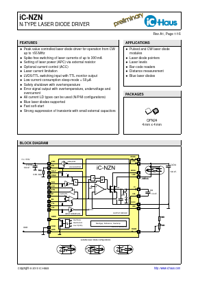 IC-NZN Datasheet PDF IC-Haus GmbH