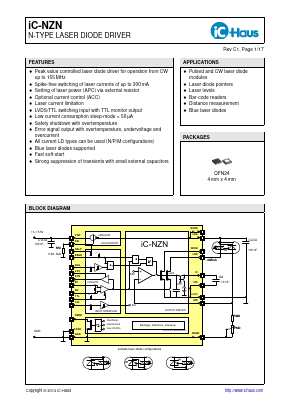 IC-NZNQFN24-4X4 Datasheet PDF IC-Haus GmbH
