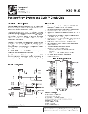 ICS9148F-25 Datasheet PDF Integrated Circuit Systems