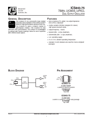 ICS843-75 Datasheet PDF Integrated Circuit Systems