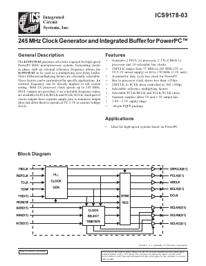 ICS9178-03 Datasheet PDF Integrated Circuit Systems