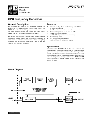 AV9107C-17CN08 Datasheet PDF Integrated Circuit Systems
