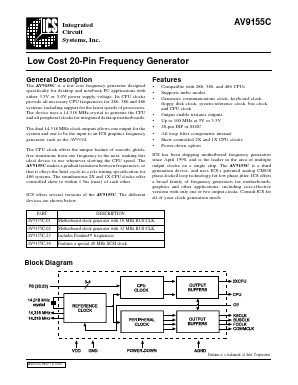 AV9155C-23CM20 Datasheet PDF Integrated Circuit Systems