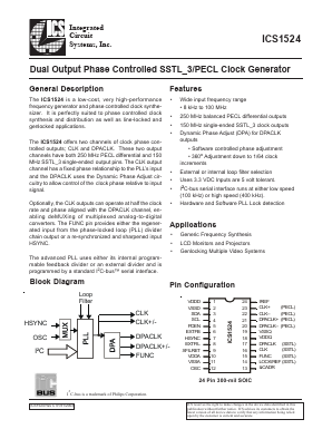 ICS1524M Datasheet PDF Integrated Circuit Systems