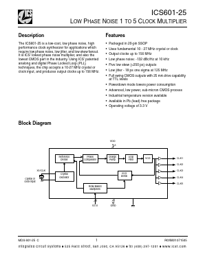 ICS601-25 Datasheet PDF Integrated Circuit Systems