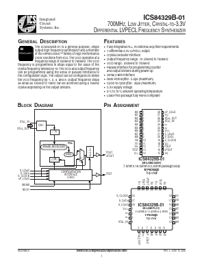 ICS84329BM-01LFT Datasheet PDF Integrated Circuit Systems