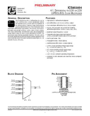 ICS853054AG Datasheet PDF Integrated Circuit Systems