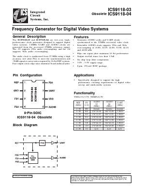 ICS9118-03 Datasheet PDF Integrated Circuit Systems