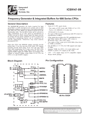 ICS9147-09 Datasheet PDF Integrated Circuit Systems
