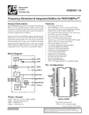 ICS9147-14 Datasheet PDF Integrated Circuit Systems
