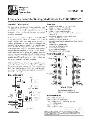 ICS9148F-08 Datasheet PDF Integrated Circuit Systems