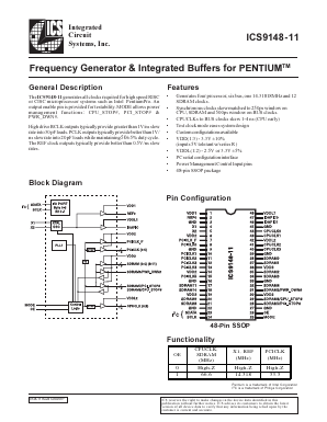ICS9148F-11 Datasheet PDF Integrated Circuit Systems