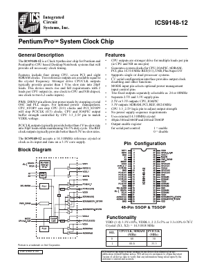 ICS9148YF-12 Datasheet PDF Integrated Circuit Systems
