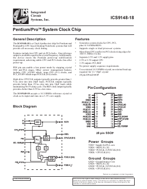 ICS9148F-18 Datasheet PDF Integrated Circuit Systems
