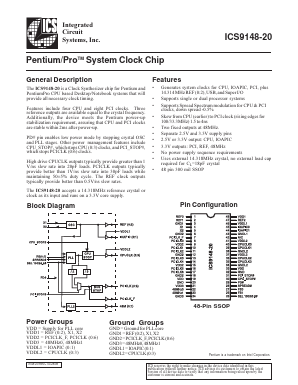 ICS9148F-20 Datasheet PDF Integrated Circuit Systems