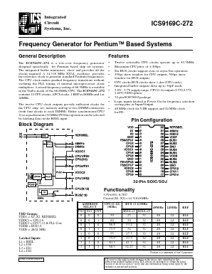 AV9169C-272 Datasheet PDF Integrated Circuit Systems