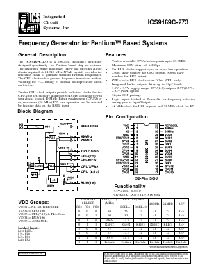 AV9169C-273 Datasheet PDF Integrated Circuit Systems