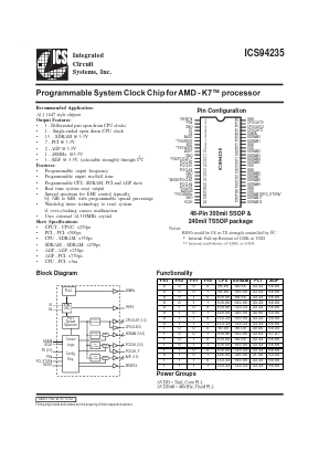 ICS94235YFT Datasheet PDF Integrated Circuit Systems