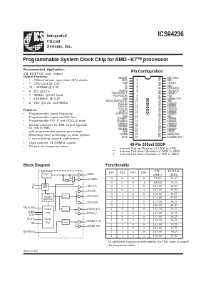 ICS94236 Datasheet PDF Integrated Circuit Systems