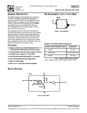 M635 Datasheet PDF Integrated Circuit Systems
