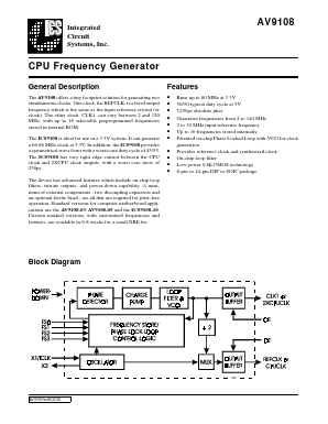 AV9108 Datasheet PDF Integrated Circuit Systems
