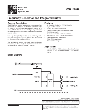 AV9158-04M Datasheet PDF Integrated Circuit Systems