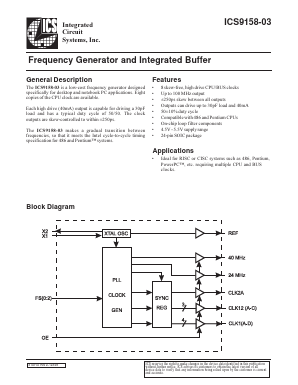 AV9158-03 Datasheet PDF Integrated Circuit Systems