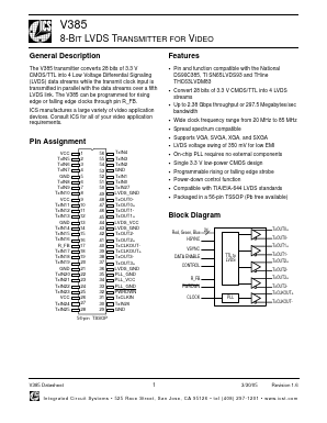 V385GLF Datasheet PDF Integrated Circuit Systems