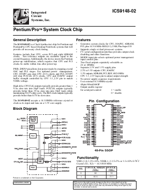 ICS9148F-02 Datasheet PDF Integrated Circuit Systems