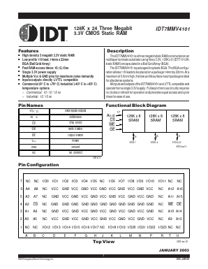 IDT7MMV4101S10BG Datasheet PDF Integrated Device Technology