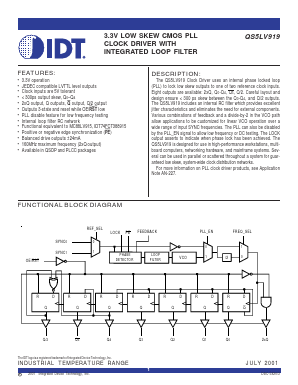 QS5LV91970Q Datasheet PDF Integrated Device Technology