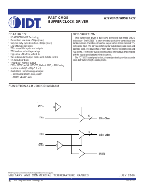 IDT49FCT805BT Datasheet PDF Integrated Device Technology