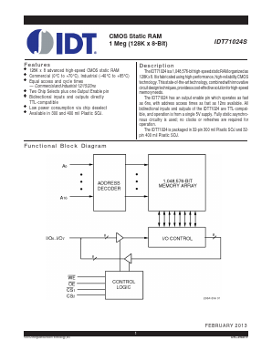 IDT71024S15Y8 Datasheet PDF Integrated Device Technology