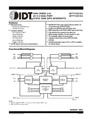 IDT71V421S Datasheet PDF Integrated Device Technology
