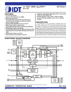 IDT72V3611 Datasheet PDF Integrated Device Technology