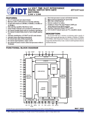 IDT72V71623DA Datasheet PDF Integrated Device Technology