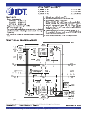 IDT72V36102L15PF Datasheet PDF Integrated Device Technology